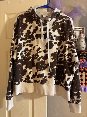 Ariat Brown and White Cowprint Pullover Hoodie